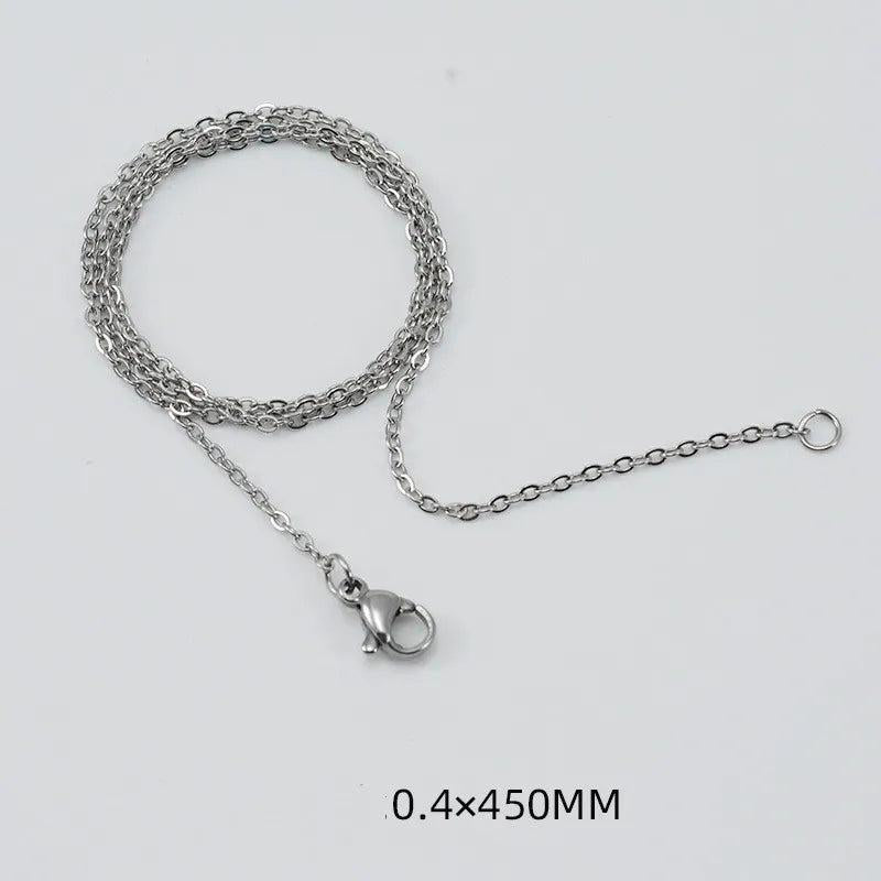 Simple Style Solid Color 304 Stainless Steel Titanium Steel 18K Gold Plated Chain Stainless Steel Necklaces