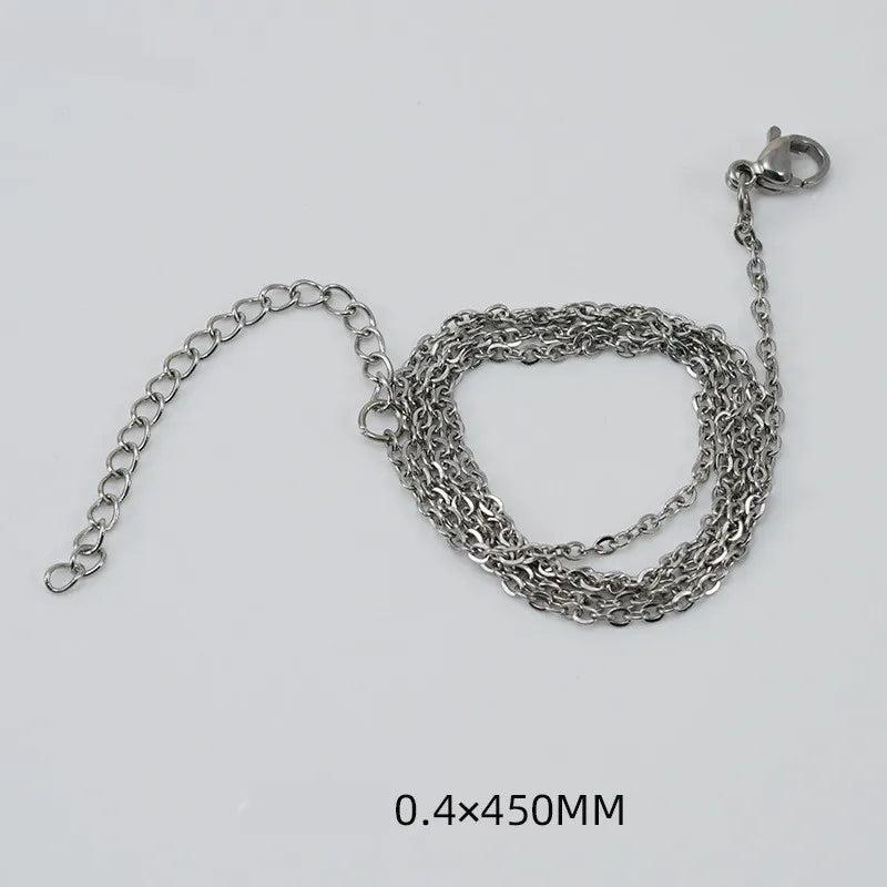 Simple Style Solid Color 304 Stainless Steel Titanium Steel 18K Gold Plated Chain Stainless Steel Necklaces