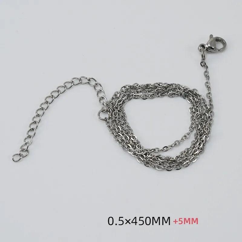 Simple Style Solid Color 304 Stainless Steel Titanium Steel 18K Gold Plated Chain Stainless Steel Necklaces