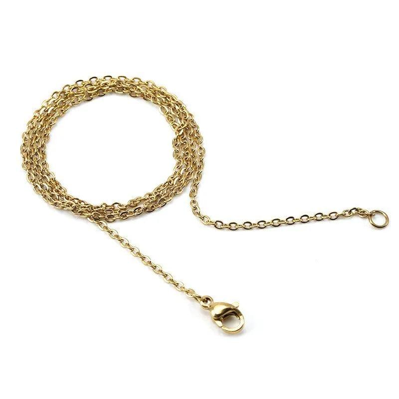 Simple Style Solid Color 304 Stainless Steel Titanium Steel 18K Gold Plated Chain Stainless Steel Necklaces