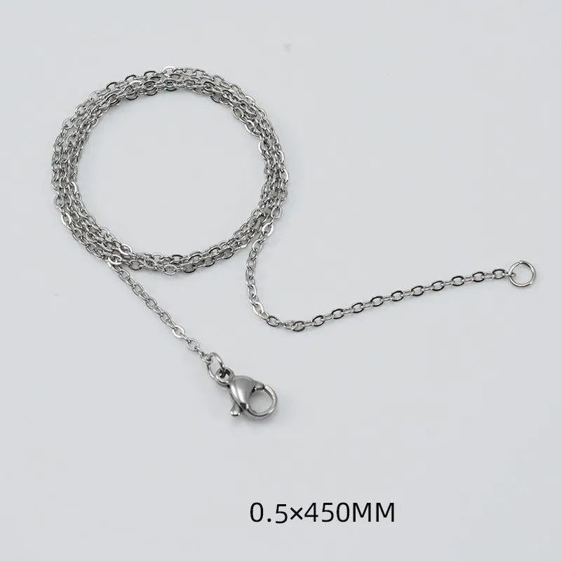 Simple Style Solid Color 304 Stainless Steel Titanium Steel 18K Gold Plated Chain Stainless Steel Necklaces
