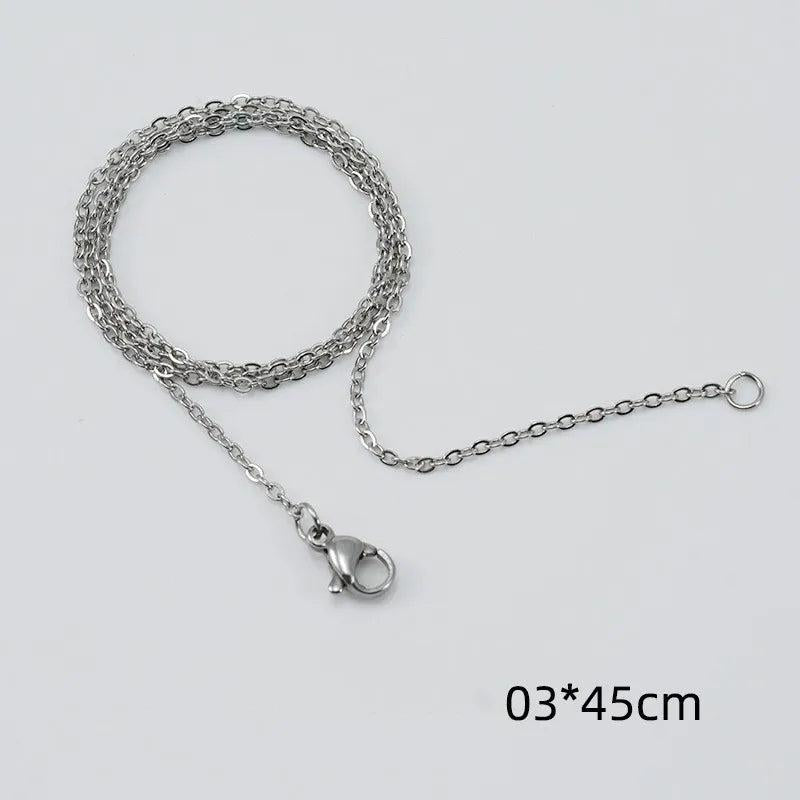 Simple Style Solid Color 304 Stainless Steel Titanium Steel 18K Gold Plated Chain Stainless Steel Necklaces
