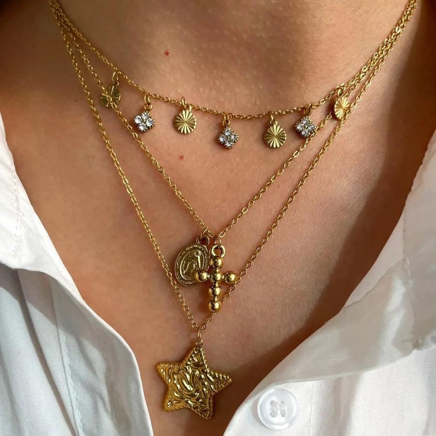 Flower Pendant Stainless Steel Necklace