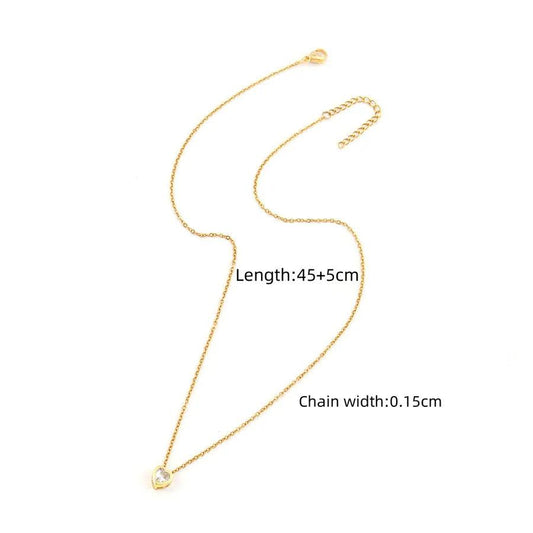 Heart Chain Pendant Stainless Steel Necklace