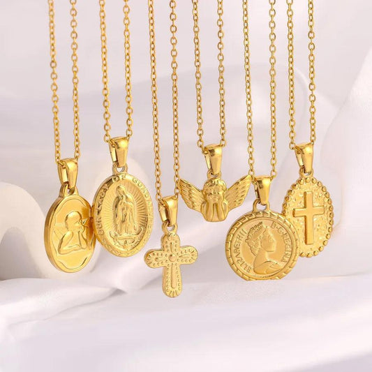 Retro Pendant Stainless Steel Necklace